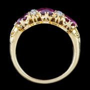 Antique Victorian Ruby Diamond Ring 2.2ct Of Ruby