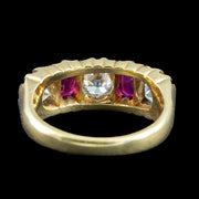 Antique Victorian Ruby Diamond Ring 1.55ct Diamond 