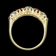 Antique Victorian Ruby Diamond Ring 1.55ct Diamond 