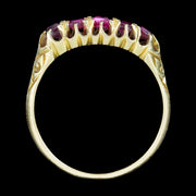 Antique Victorian Ruby Five Stone Ring 0.90ct Total