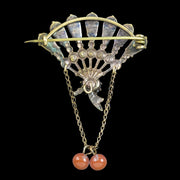 Antique Victorian Saphiret Fan Brooch 