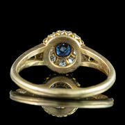 Antique Victorian Sapphire Diamond Cluster Ring 0.25ct Sapphire