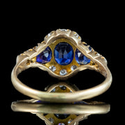 Antique Victorian Sapphire Diamond Cluster Ring 1.8ct Sapphire