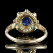 Antique Victorian Sapphire Diamond Cluster Ring 0.60ct Sapphire