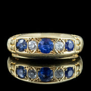 Antique Victorian Sapphire Diamond Five Stone Ring