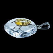 Antique Victorian Scarab Pendant Rock Crystal Citrine Beetle 