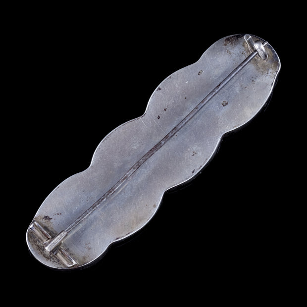 Antique Victorian Scottish Agate Brooch Silver 