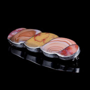 Antique Victorian Scottish Agate Brooch Silver 