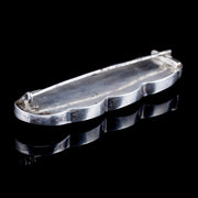 Antique Victorian Scottish Agate Brooch Silver 