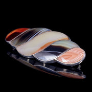 Antique Victorian Scottish Agate Brooch Silver