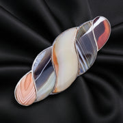 Antique Victorian Scottish Agate Brooch Silver