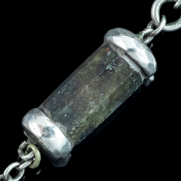 Antique Victorian Scottish Agate Chain Silver 