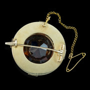 Antique Victorian Scottish Cairngorm Cross Brooch 15ct Gold 