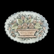 Antique Victorian Silver Gold Giardinetti Flower Basket Brooch Dated 1888