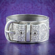 Antique Victorian Sterling Silver Buckle Bangle Dated 1883