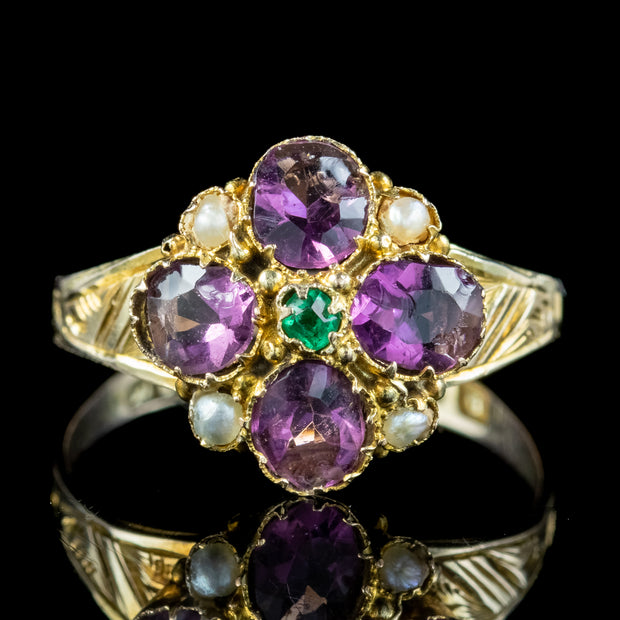 Antique Victorian Suffragette Cluster Ring Dated 1900