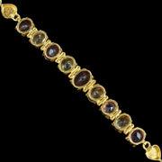 Antique Victorian Tourmaline Heart Bracelet 18ct Gold