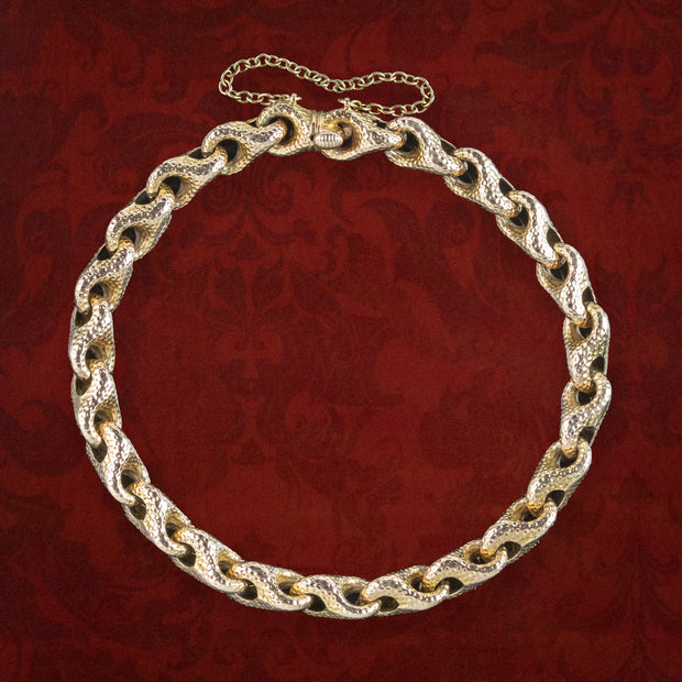 Antique Victorian Tulip Link Bracelet 15ct Gold