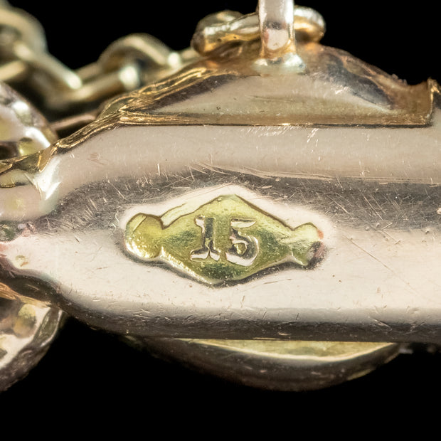 Antique Victorian Tulip Link Bracelet 15ct Gold