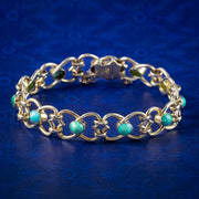 Antique Victorian Turquoise Bracelet 9ct Gold 
