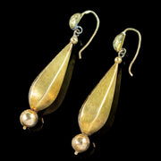 Antique Victorian Turquoise Drop Earrings 15ct Gold