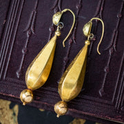 Antique Victorian Turquoise Drop Earrings 15ct Gold