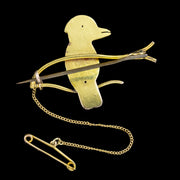 Antique Victorian Turquoise Pearl Kookaburra Brooch 9ct Gold 