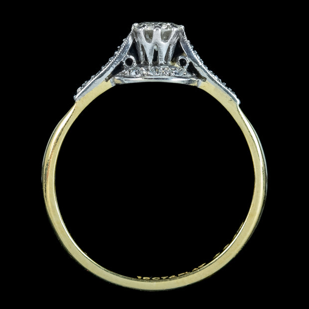 Antique Art Deco Diamond Cluster Ring 0.36ct Total