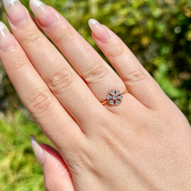 Antique Edwardian Diamond Daisy Cluster Ring