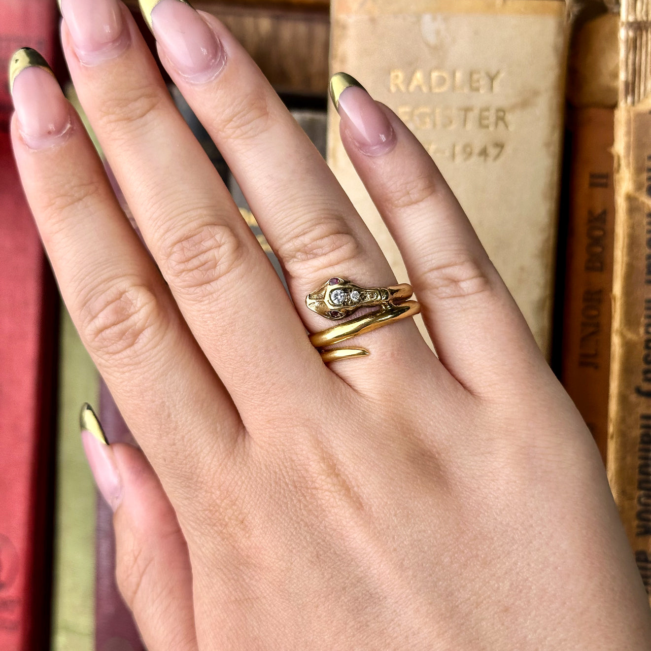 Edwardian French Diamond Snake Ring | – Laurelle Antique Jewellery