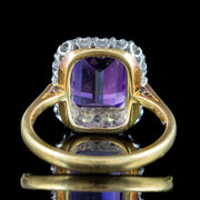 Art Deco Amethyst Diamond Cluster Ring 3ct Amethyst