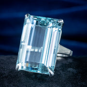 Art Deco Aquamarine Cocktail Ring 28.45ct Aqua