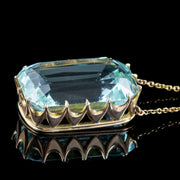 Art Deco Aquamarine Lavaliere Necklace 15ct Gold 25ct Aqua