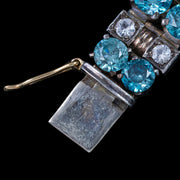 Art Deco Blue Zircon White Sapphire Bracelet