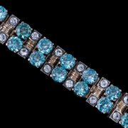 Art Deco Blue Zircon White Sapphire Bracelet