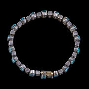 Art Deco Blue Zircon White Sapphire Bracelet