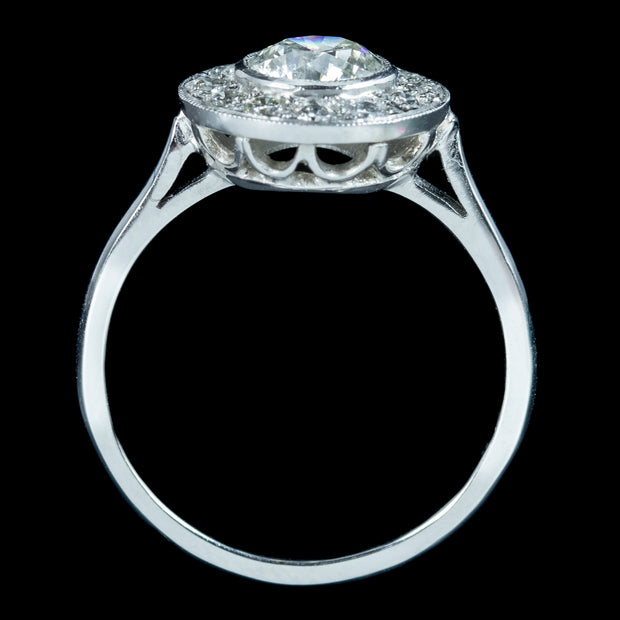 Art Deco Diamond Cluster Ring 1.5ct Total 