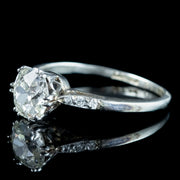 Art Deco Diamond Solitaire Ring 1.2ct Old Cut Diamond