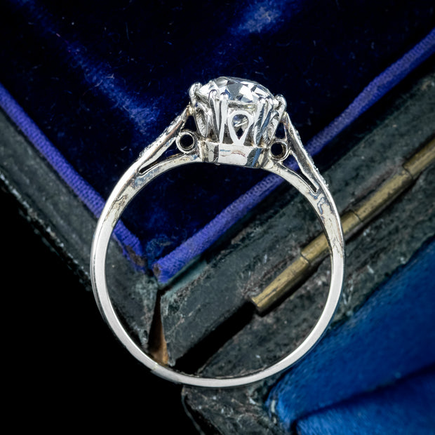 Art Deco Diamond Solitaire Ring 1.2ct Old Cut Diamond