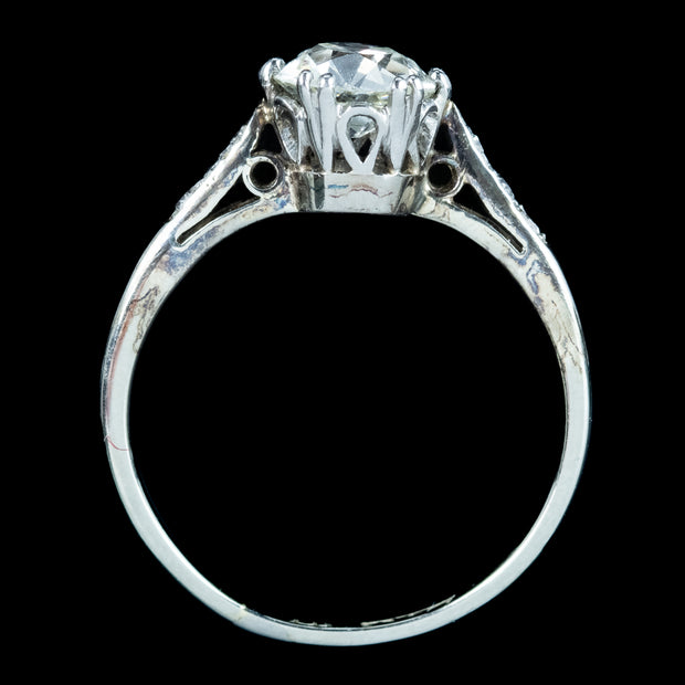 Art Deco Diamond Solitaire Ring 1.2ct Old Cut Diamond