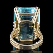 Art Deco French Aquamarine Cocktail Ring 25ct Aqua