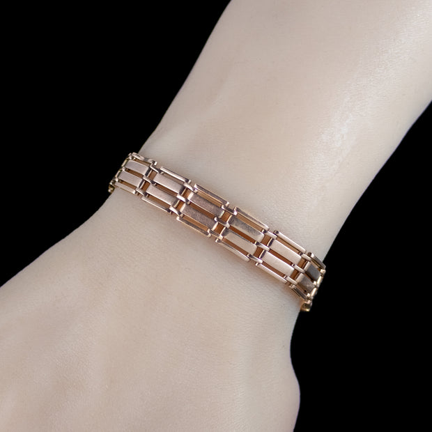 Art Deco Gate Bracelet 9ct Gold 