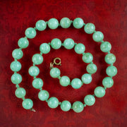 Art Deco Jade Bead Princess Necklace