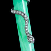 Art Deco Jade Pendant With Diamond Snake