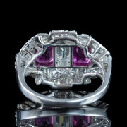 Art Deco Pink Sapphire Diamond Cluster Ring 
