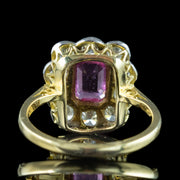 Art Deco Sapphire Diamond Cluster Ring 1.2ct Pink Sapphire