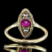 Art Deco Ruby Diamond Cluster Ring 0.24ct Ruby