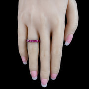 Art Deco Ruby Full Eternity Ring Platinum 3.1ct Total