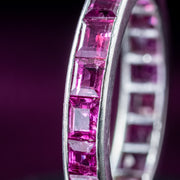 Art Deco Ruby Full Eternity Ring Platinum 3.1ct Total