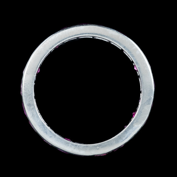 Art Deco Ruby Full Eternity Ring Platinum 3.1ct Total